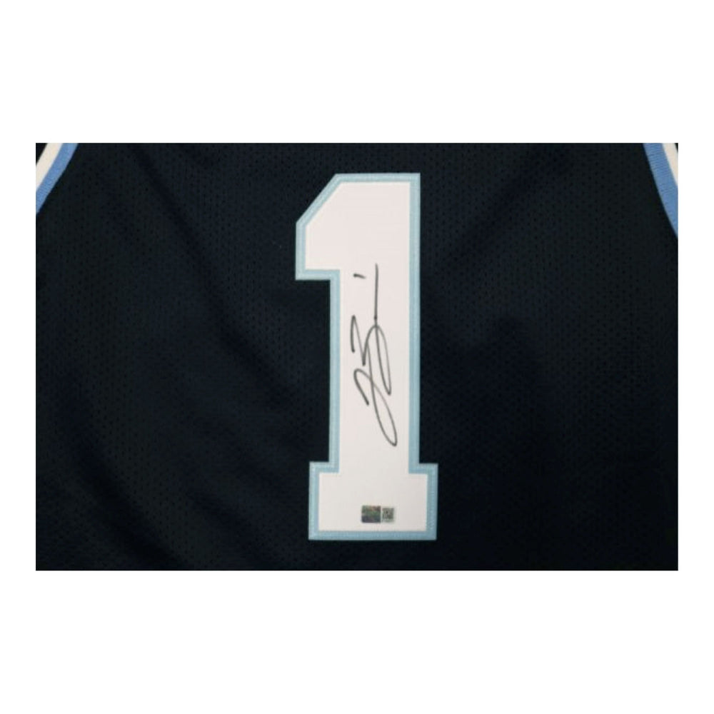Jalen Brunson Villanova University Autographed Navy Jersey - Signature View