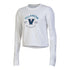 Ladies Villanova Wildcats Boyfriend Crop White Long Sleeve T-Shirt - In White - Front View