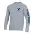 Villanova Wildcats Long Sleeve 3 Hit Print T-Shirt - In Grey - Front View