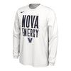 Villanova Wildcats Nike Energy Bench Long Sleeve White T-Shirt