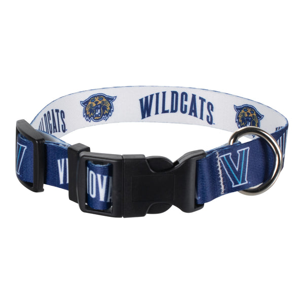Villanova Wildcats Navy and White Pet Collar - Front View