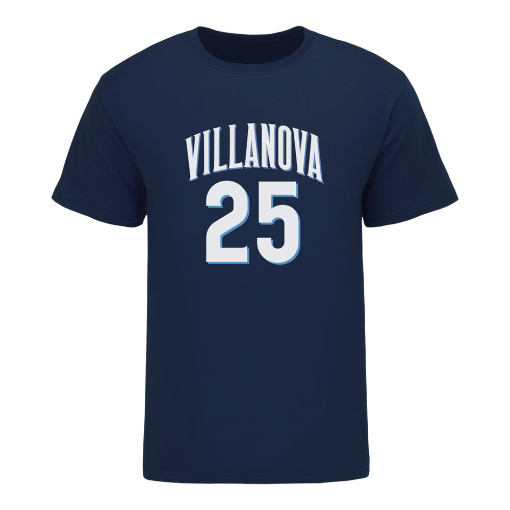 Villanova Women's Basketball Student Athlete Navy T-Shirt #25 Denae Carter - Front View