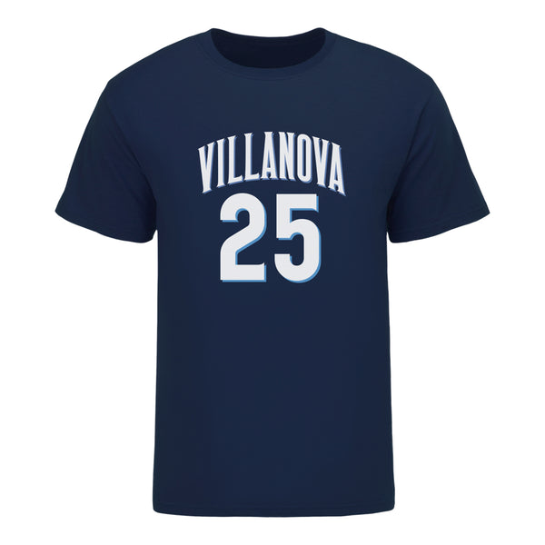 Villanova Women's Basketball Student Athlete Navy T-Shirt #25 Denae Carter - Front View