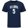 Villanova Men's Basketball Student Athlete Navy T-Shirt #5 Justin Moore - Front View