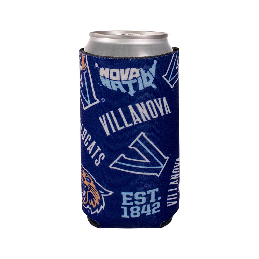 Villanova Wildcats Scatterprint Coozie in Navy - Back View