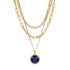 Villanova Wildcats Primary Sydney Necklace in Gold and Navy - Front View