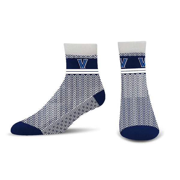 Ladies Villanova Wildcats Cozy Cabin Socks in Blue - Front and Side View