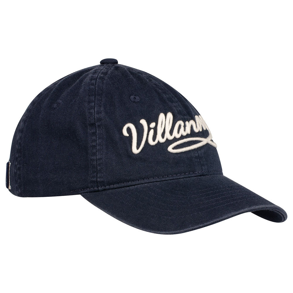 Ladies Villanova Wildcats Primary Lake Louise Adjustable Hat in Navy - 3/4 Left View