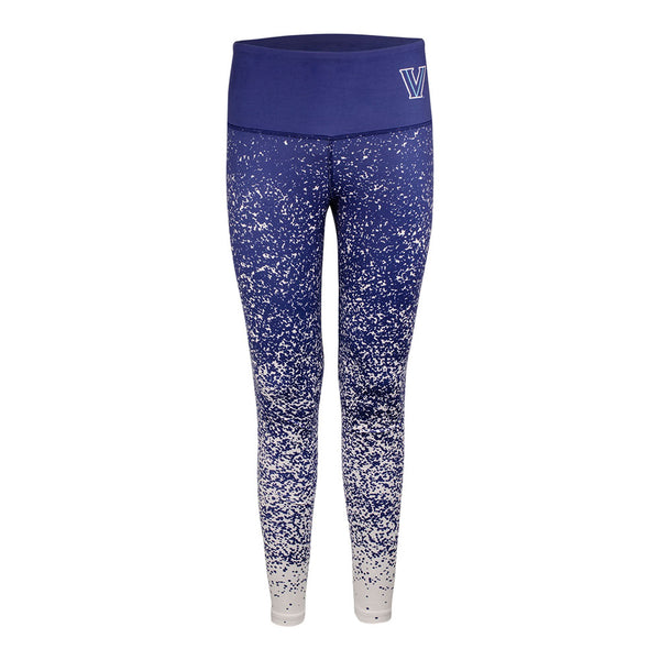 Ladies Villanova Wildcats Sublimated Ombre Pants in White and Navy - Front View