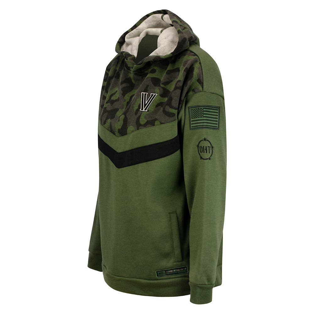 Ladies Villanova Wildcats OHT Extraction Camo Sweatshirt in Green - Right View