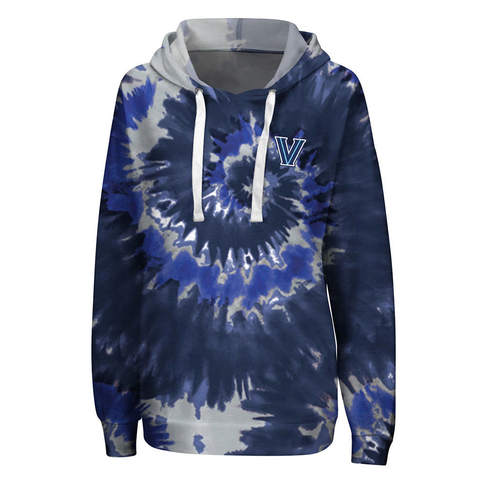 Ladies Villanova Wildcats Slow Ride Tie Dye Pullover Sweatshirt