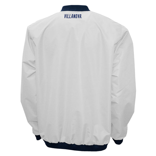Villanova Wildcats Windshell V-Neck Pullover Jacket in White - Back View