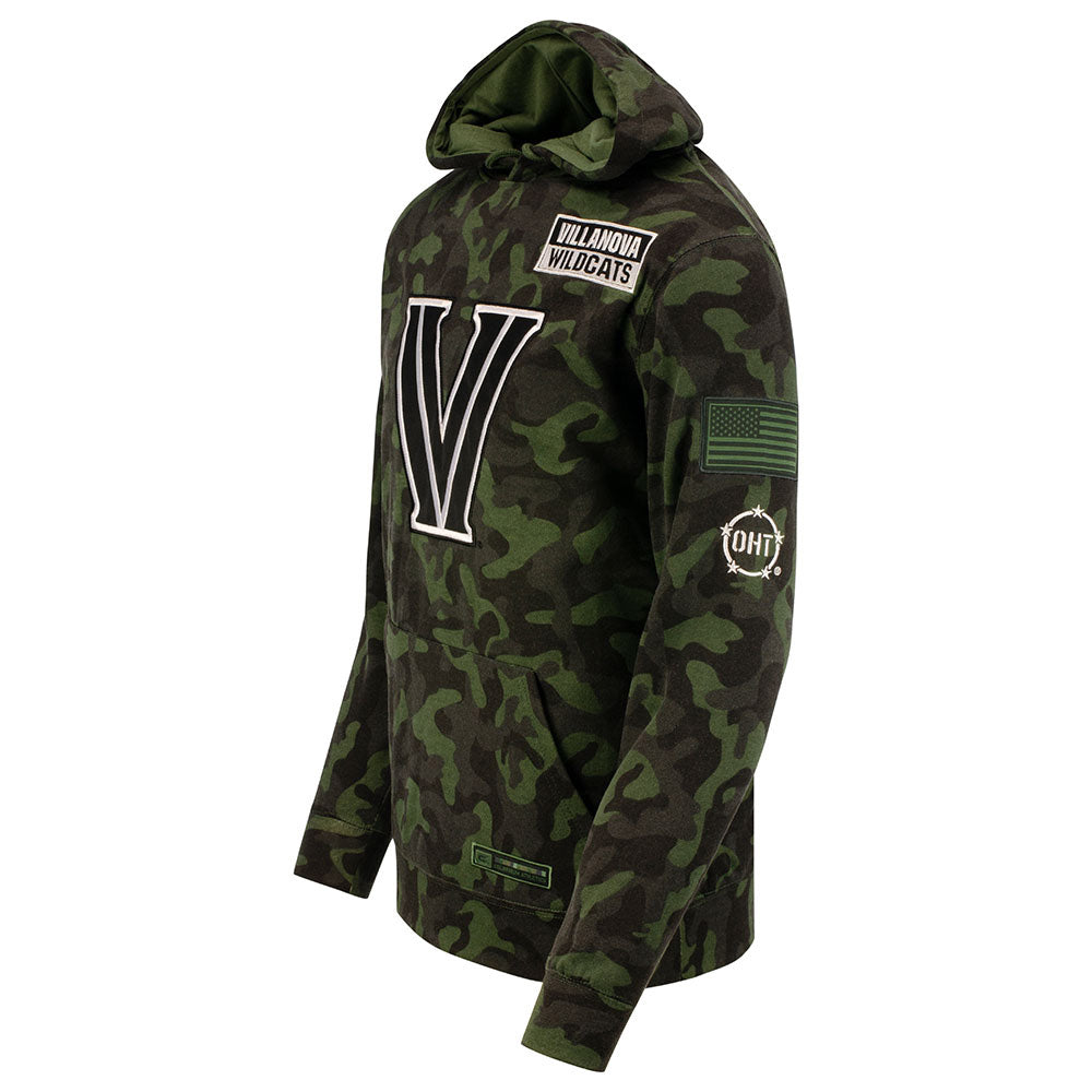 Villanova Wildcats OHT Handball Camo Sweatshirt in Green - Right View