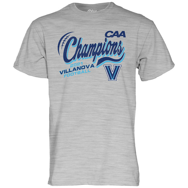 Villanova Wildcats 2021 CAA Champs Grey T-Shirt - Front View