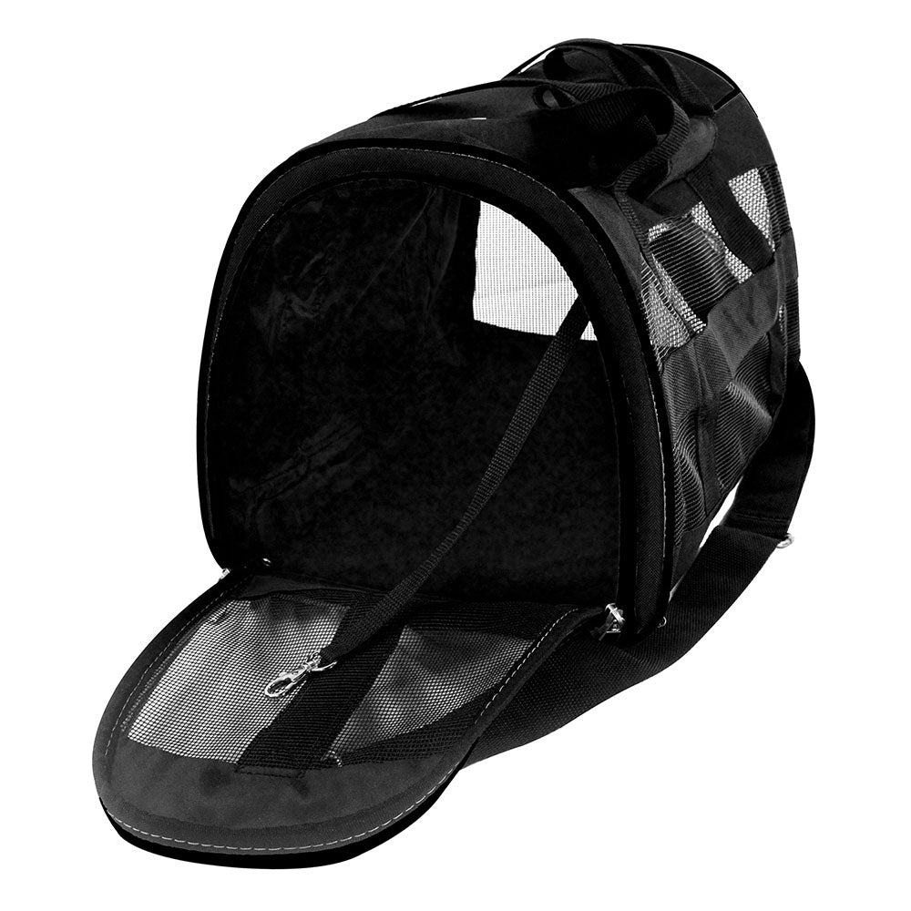 Villanova Wildcats Premium 16" Pet Carrier Bag in Black - Left Open View