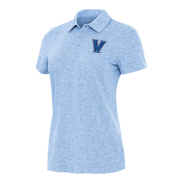 Ladies Villanova Wildcats Matter Heather Light Blue Polo - Front View