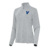 Ladies Villanova Wildcats 1/4 Zip Mock Heather Grey Jacket - Front View