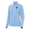 Ladies Villanova Wildcats 1/4 Zip Mock Heather Light Blue Jacket - Front View