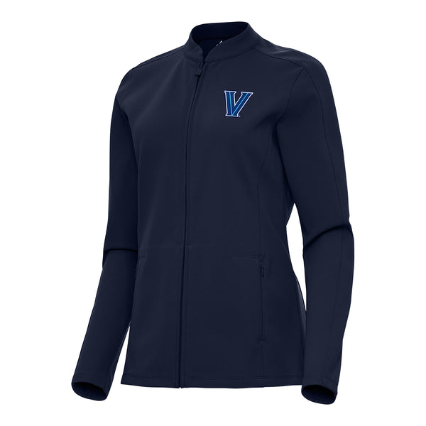 Ladies Villanova Wildcats Regard Full Zip Navy Jacket - Front Vew