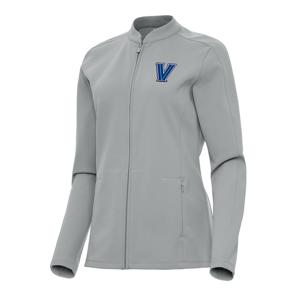 Ladies Villanova Wildcats Regard Full Zip Grey Jacket - Front View