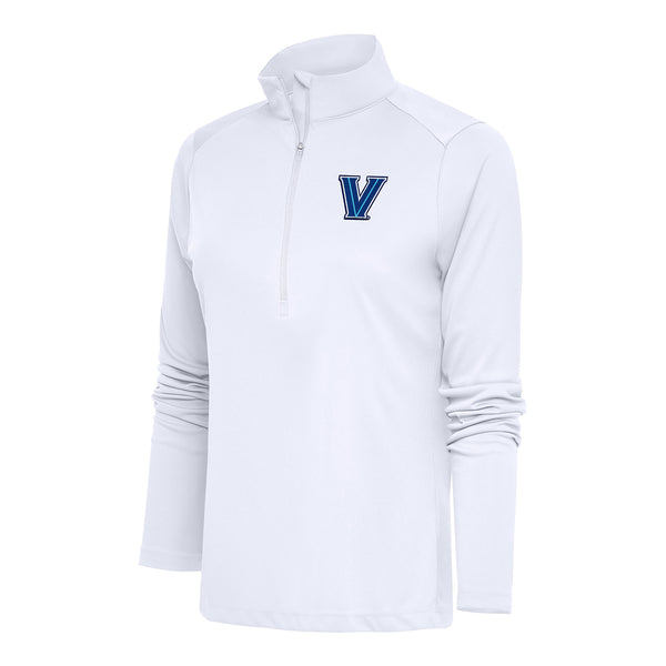 Ladies Villanova Wildcats 1/2 Zip Tribute White Jacket - Front View