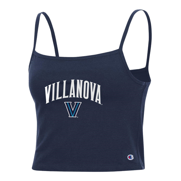 Ladies Villanova Wildcats Navy Cropped Cami - Front View