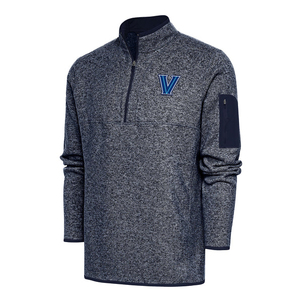 Villanova Wildcats Fortune 1/4 Zip Heather Navy Pullover Jacket - Front View