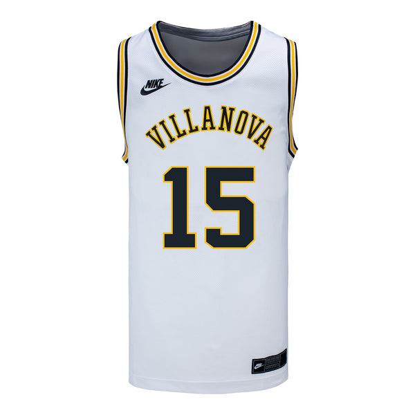 Villanova Wildcats Nike Basketball Student Athlete #15 Jordan Longino White Jersey - Front View