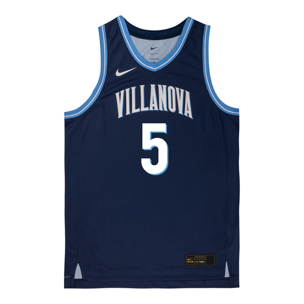 Villanova Wildcats Nike Basketball Student Athlete #5 Justin Moore Navy Jersey - Front View