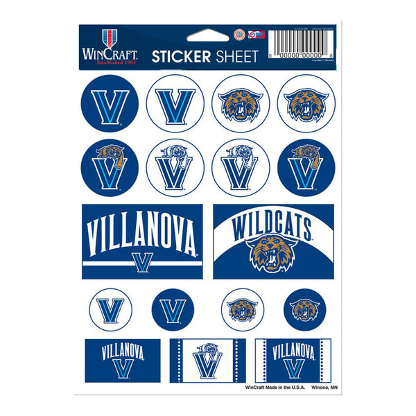 Villanova Wildcats 5x7 Sticker Sheet - Front View