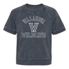 Girls Villanova Wildcats Cheer Squad Grey Short Sleeve Sweatshirt - In Grey - Front View