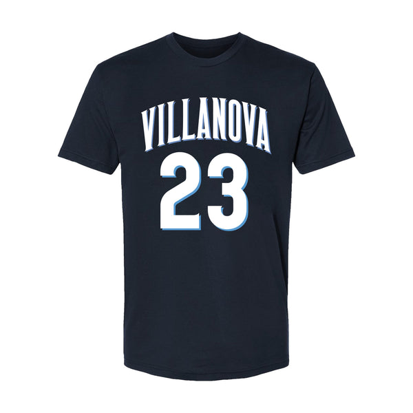 Villanova Men's Basketball Student Athlete Navy T-Shirt #23 Tyler Burton - Front View