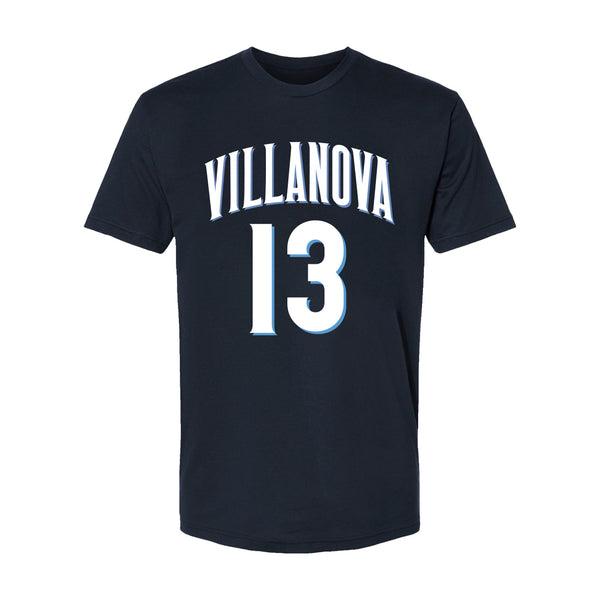 Villanova Men's Basketball Student Athlete Navy T-Shirt #13 Hakim Hart - Front View