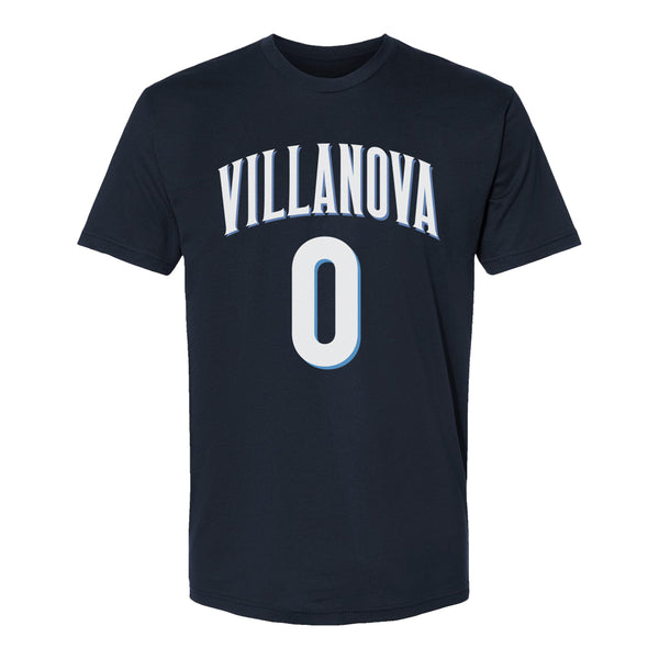 Villanova Men's Basketball Student Athlete Navy T-Shirt #0 TJ Bamba - Front View