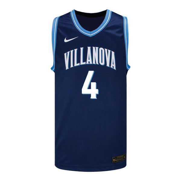 Villanova Wildcats Nike Basketball Student Athlete #4 Tyler Perkins Navy Jersey - Front View