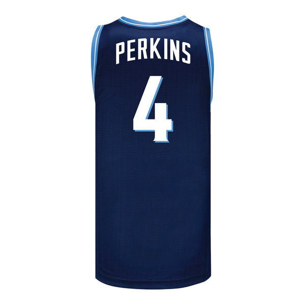 Villanova Wildcats Nike Basketball Student Athlete #4 Tyler Perkins Navy Jersey - back View