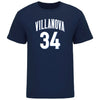 Villanova Men's Basketball Student Athlete Navy T-Shirt #34 Brandon Slater In Blue - Front View