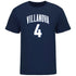 Villanova Men's Basketball Student Athlete Navy T-Shirt #4 Chris Aridiacono - Front View