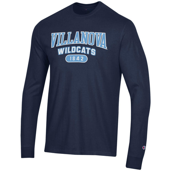 Villanova Wildcats Super Fan Twill Long Sleeve T-Shirt in Navy - Front View