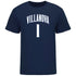 Villanova Women's Basketball Student Athlete Navy T-Shirt #1 Zanai Jones - Front View