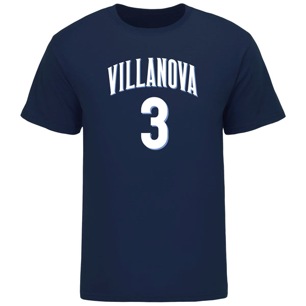 Villanova Men's Basketball Student Athlete Navy T-Shirt #3 Trey Patterson - Front View