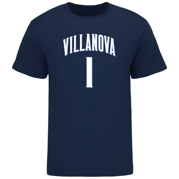 Villanova Men's Basketball Student Athlete Navy T-Shirt #1 Brendan Hausen - Front View