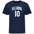 Villanova Men's Basketball Student Athlete Navy T-Shirt #10 Angelo Brizzi - Front View