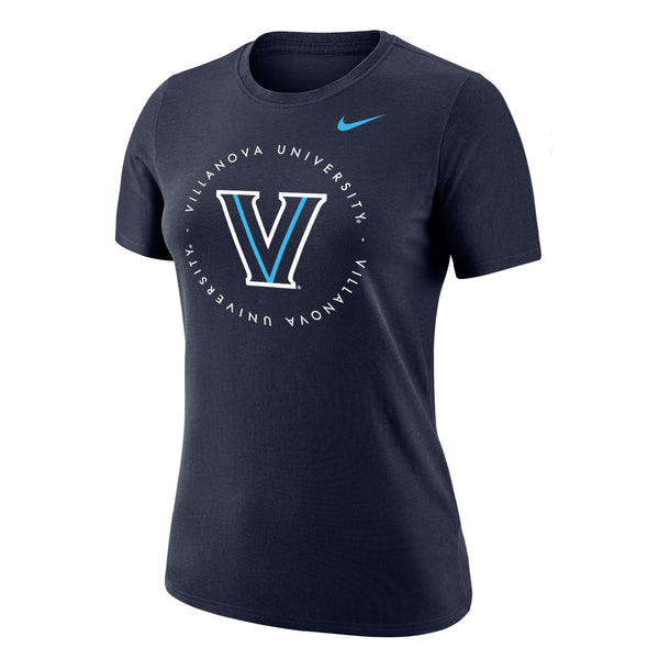 Ladies Villanova Wildcats Nike Dri-FIT T-Shirt in Navy - Front View