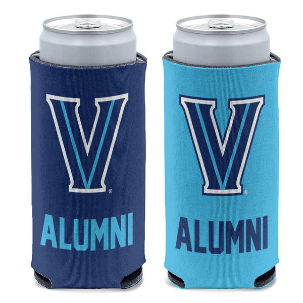 Villanova Wildcats Alumni Slim 12 Oz. Coozie in Navy and Blue - Front and Back View