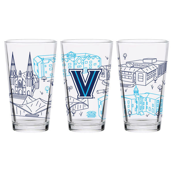 Villanova Wildcats 16 Oz. Campus Pint Glass - In Clear - Multiple Views
