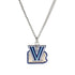 Villanova Wildcats State Outline Necklace in Navy and Silver - Front View