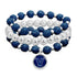 Villanova Wildcats Amanda Bling Stack Bracelets in Silver and Navy - Front View