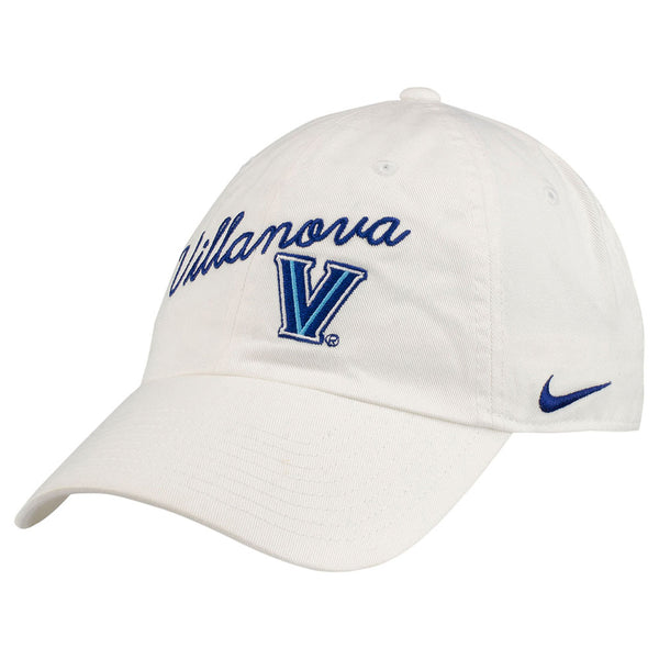 Ladies Villanova Wildcats Nike Script Campus Hat in White - 3/4 Right View