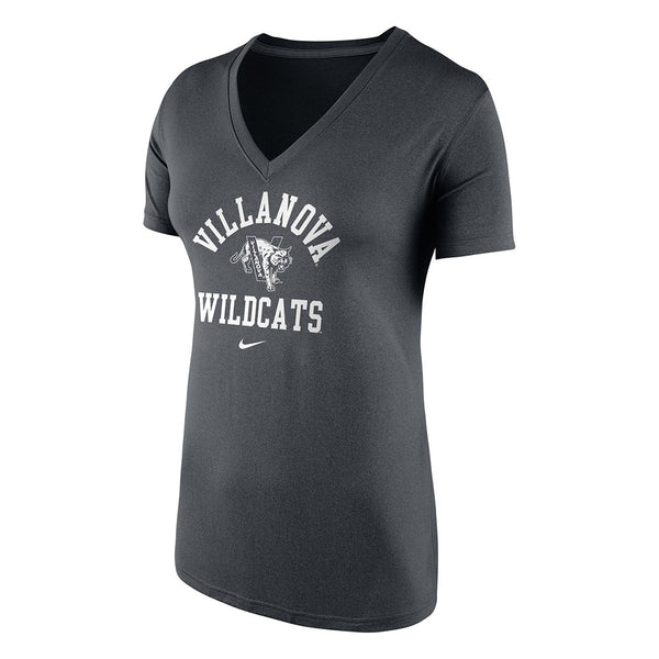Ladies Villanova Wildcats Nike Legend V-Neck T-Shirt in Gray - Front View